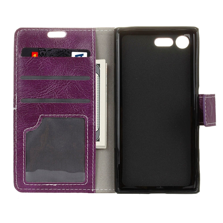 For Sony Xperia X Compact Crazy Horse Texture Horizontal Flip PU Leather Case with Magnetic Buckle & Holder & Card Slots & Wallet & Photo Frame