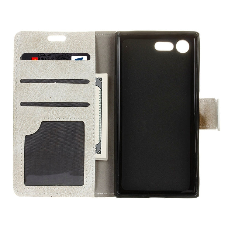For Sony Xperia X Compact Crazy Horse Texture Horizontal Flip PU Leather Case with Magnetic Buckle & Holder & Card Slots & Wallet & Photo Frame