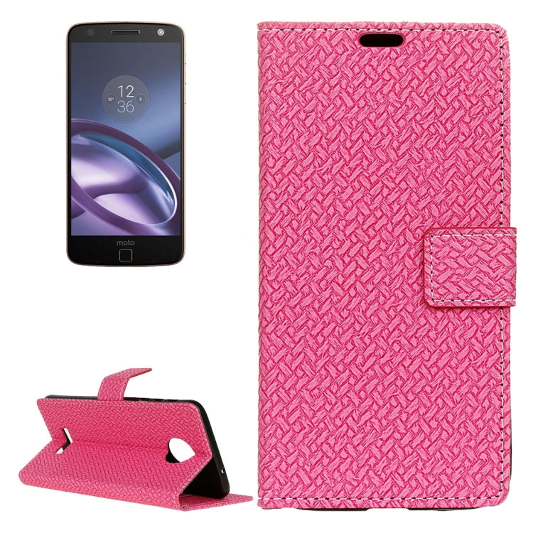 For Motorola Moto Z Weaving Texture Horizontal Flip PU Leather Case with Magnetic Buckle & Holder & Card Slots & Wallet & Photo Frame