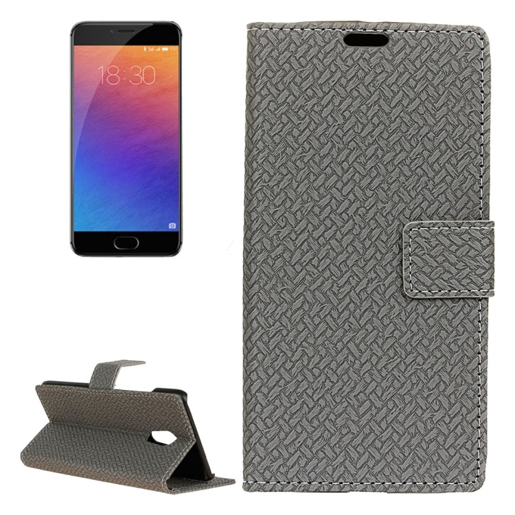 For Meizu Pro 6 Weaving Texture Horizontal Flip PU Leather Case with Magnetic Buckle & Holder & Card Slots & Wallet & Photo Frame