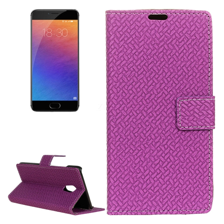 For Meizu Pro 6 Weaving Texture Horizontal Flip PU Leather Case with Magnetic Buckle & Holder & Card Slots & Wallet & Photo Frame