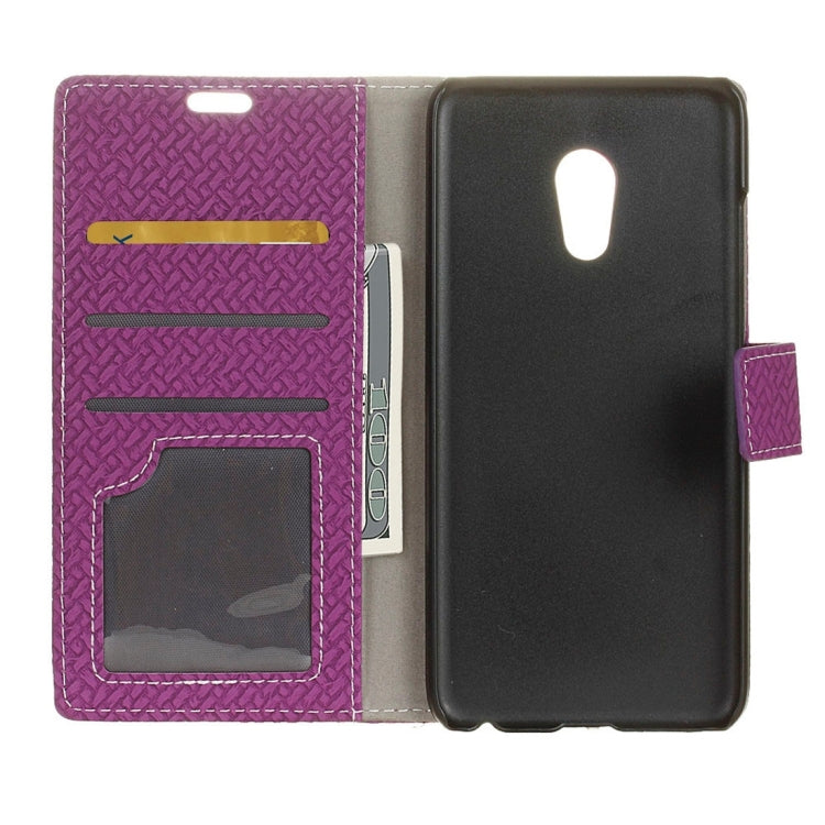 For Meizu Pro 6 Weaving Texture Horizontal Flip PU Leather Case with Magnetic Buckle & Holder & Card Slots & Wallet & Photo Frame