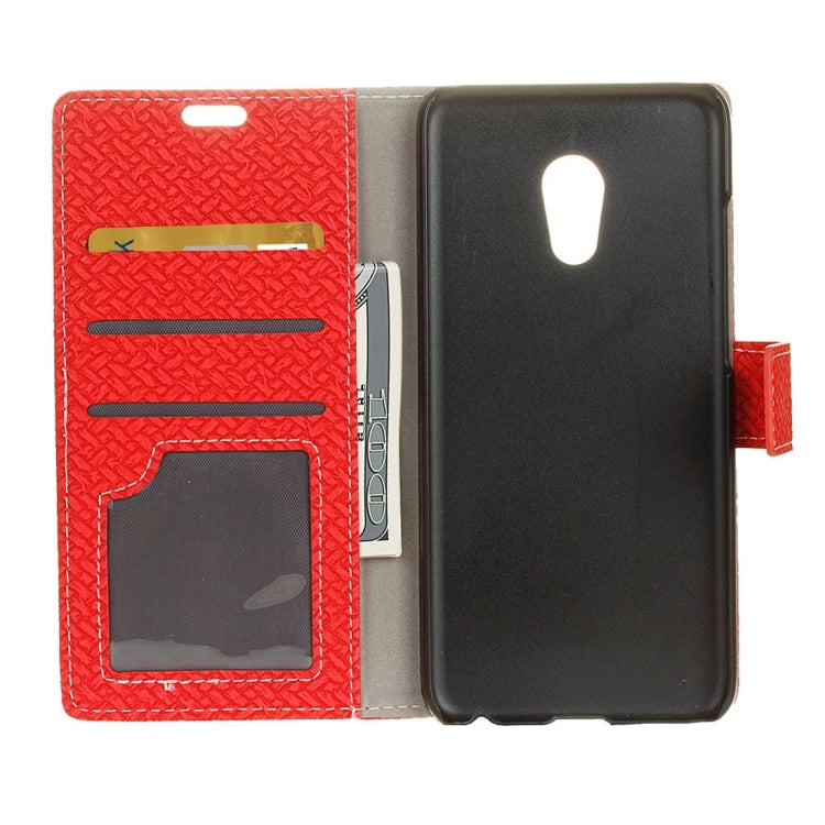 For Meizu Pro 6 Weaving Texture Horizontal Flip PU Leather Case with Magnetic Buckle & Holder & Card Slots & Wallet & Photo Frame