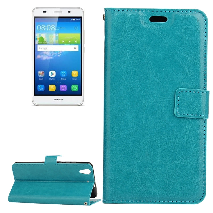 For Huawei Y6 II Crazy Horse Texture Horizontal Flip PU Leather Protective Case with Holder & Card Slots & Wallet