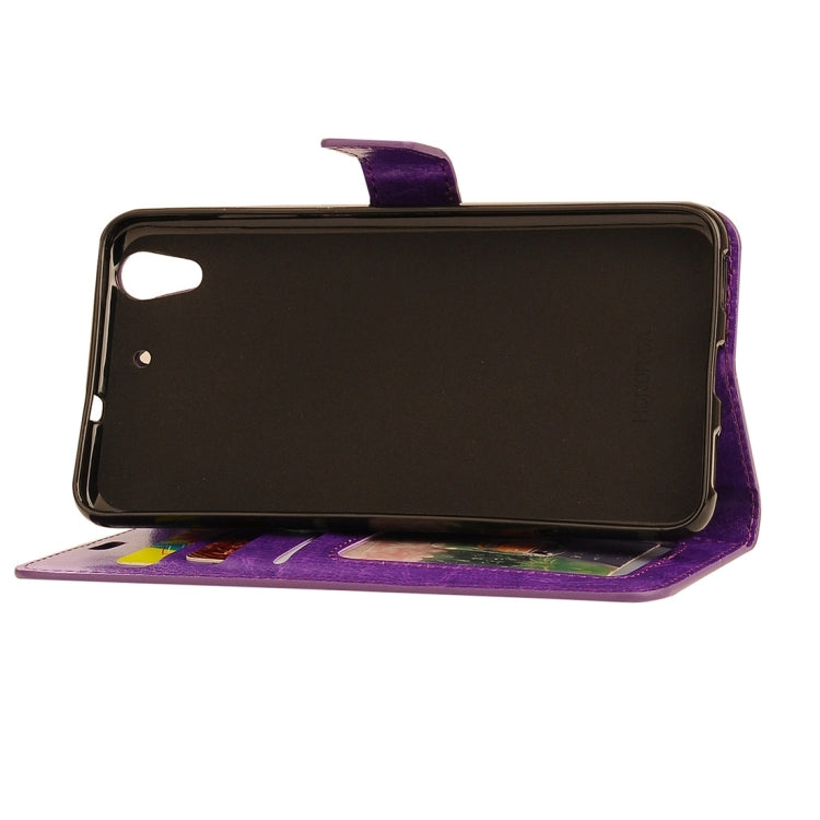 For Huawei Y6 II Crazy Horse Texture Horizontal Flip PU Leather Protective Case with Holder & Card Slots & Wallet