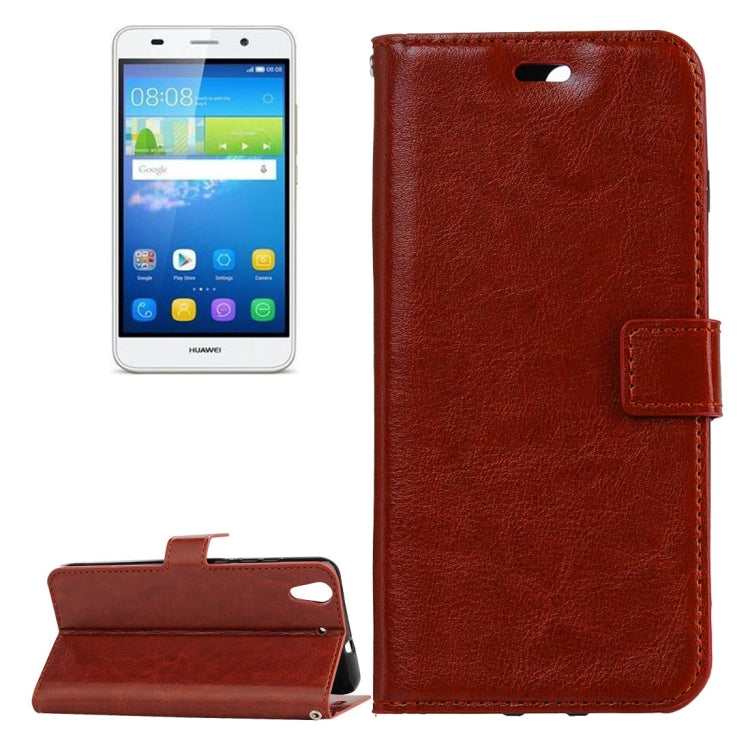 For Huawei Y6 II Crazy Horse Texture Horizontal Flip PU Leather Protective Case with Holder & Card Slots & Wallet