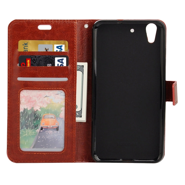 For Huawei Y6 II Crazy Horse Texture Horizontal Flip PU Leather Protective Case with Holder & Card Slots & Wallet