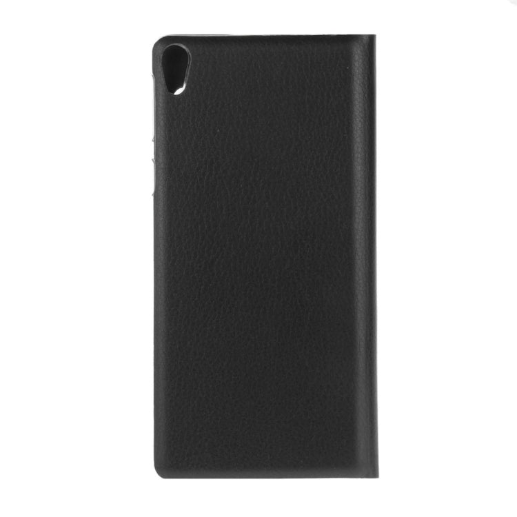For Sony Xperia E5 Litchi Texture Horizontal Flip Leather Case with Call Display ID