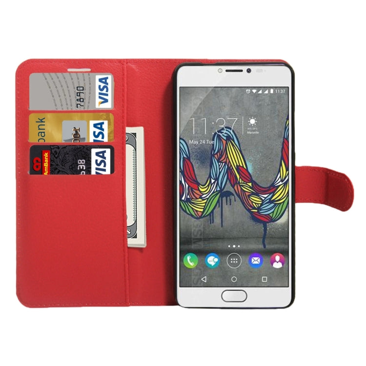 For Wiko UFeel Fab Litchi Texture Horizontal Flip PU Leather Case with Holder & Card Slots & Wallet