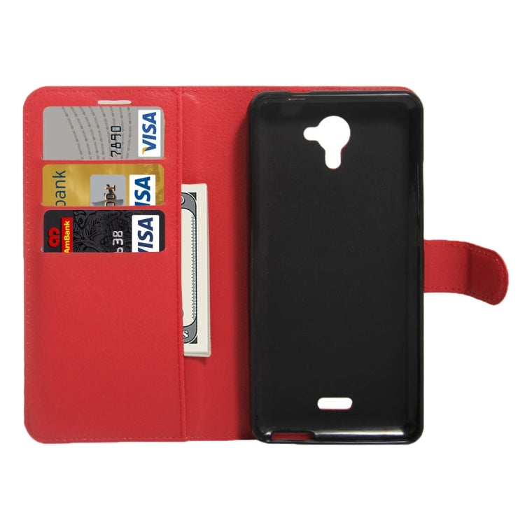 For Wiko UFeel Fab Litchi Texture Horizontal Flip PU Leather Case with Holder & Card Slots & Wallet