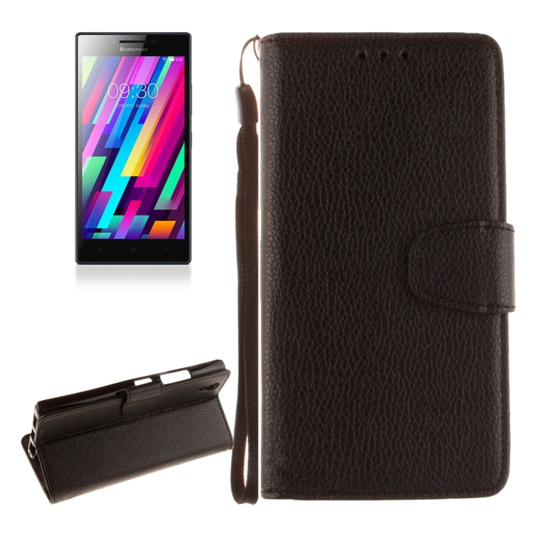 For Lenovo P70 / P70-t Litchi Texture Horizontal Flip PU Leather Case with Holder & Card Slots & Wallet & Photo Frame & Lanyard