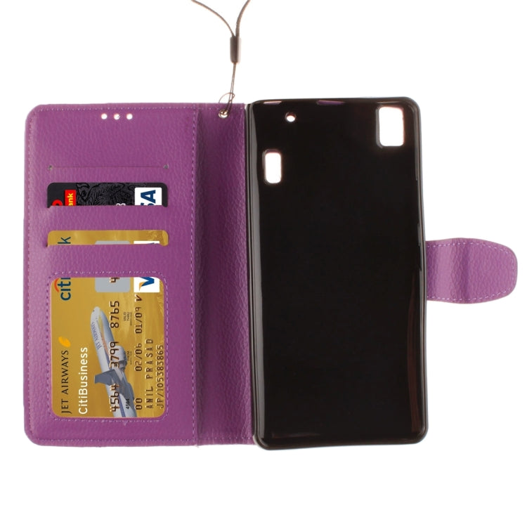 For Lenovo K3 Note Litchi Texture Horizontal Flip PU Leather Case with Holder & Card Slots & Wallet & Photo Frame & Lanyard