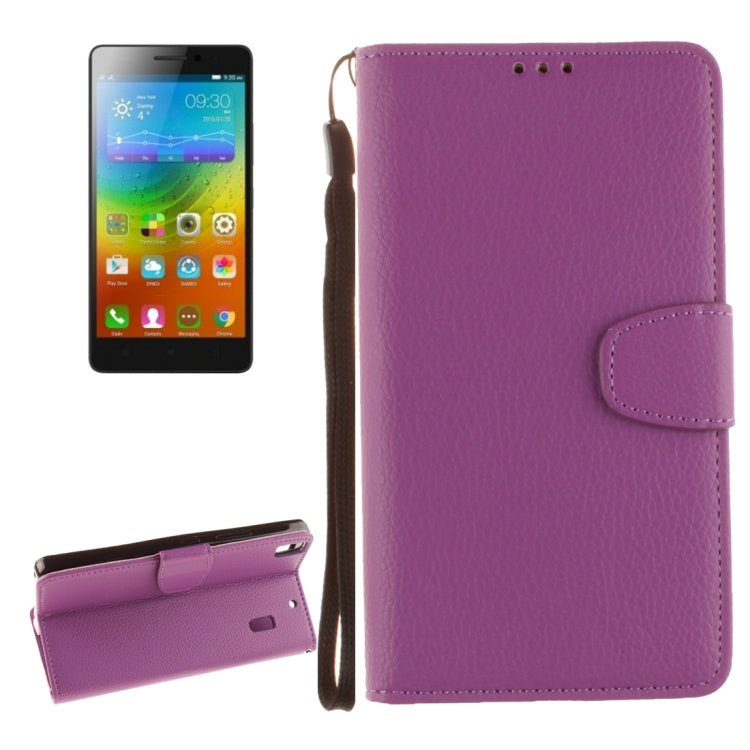 For Lenovo K3 Note Litchi Texture Horizontal Flip PU Leather Case with Holder & Card Slots & Wallet & Photo Frame & Lanyard