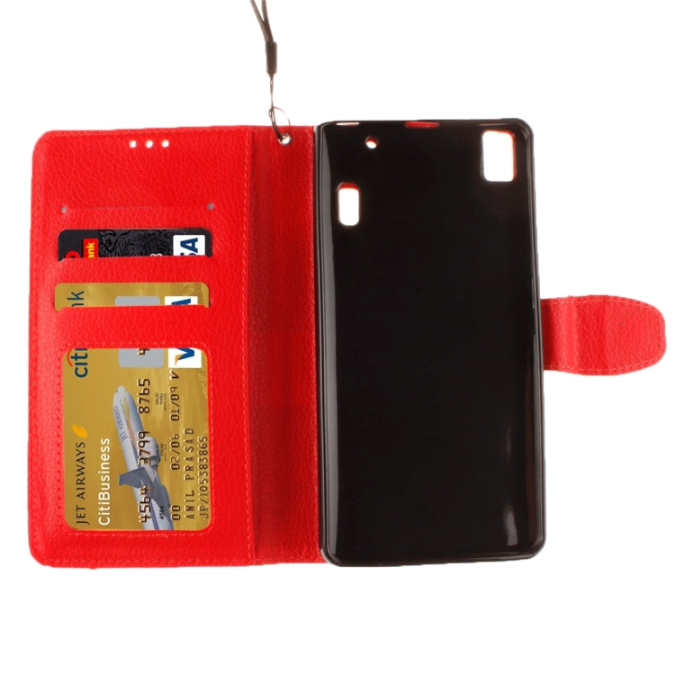 For Lenovo K3 Note Litchi Texture Horizontal Flip PU Leather Case with Holder & Card Slots & Wallet & Photo Frame & Lanyard