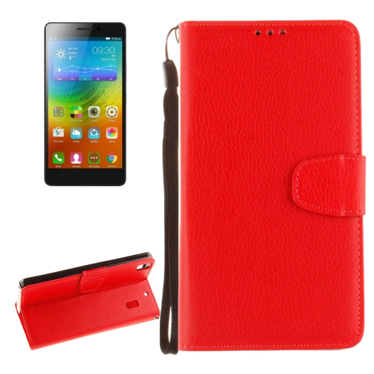 For Lenovo K3 Note Litchi Texture Horizontal Flip PU Leather Case with Holder & Card Slots & Wallet & Photo Frame & Lanyard