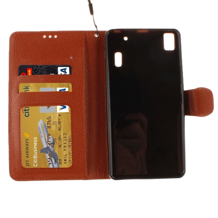 For Lenovo K3 Note Litchi Texture Horizontal Flip PU Leather Case with Holder & Card Slots & Wallet & Photo Frame & Lanyard