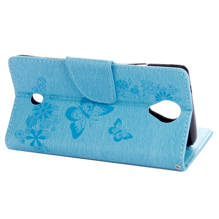 Butterflies Embossing Horizontal Flip Leather Case for Wiko U Feel, with Holder & Card Slots & Wallet & Lanyard