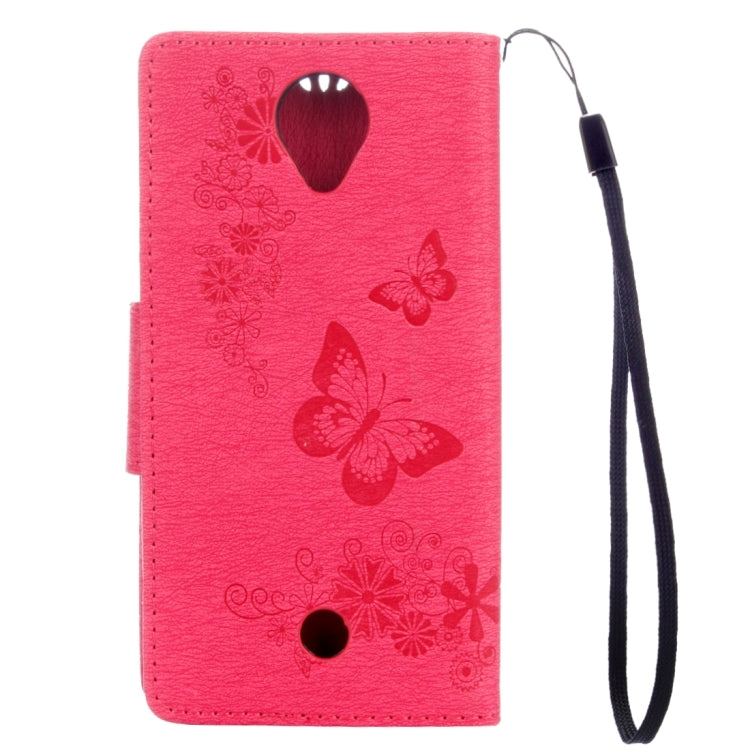 Butterflies Embossing Horizontal Flip Leather Case for Wiko U Feel, with Holder & Card Slots & Wallet & Lanyard