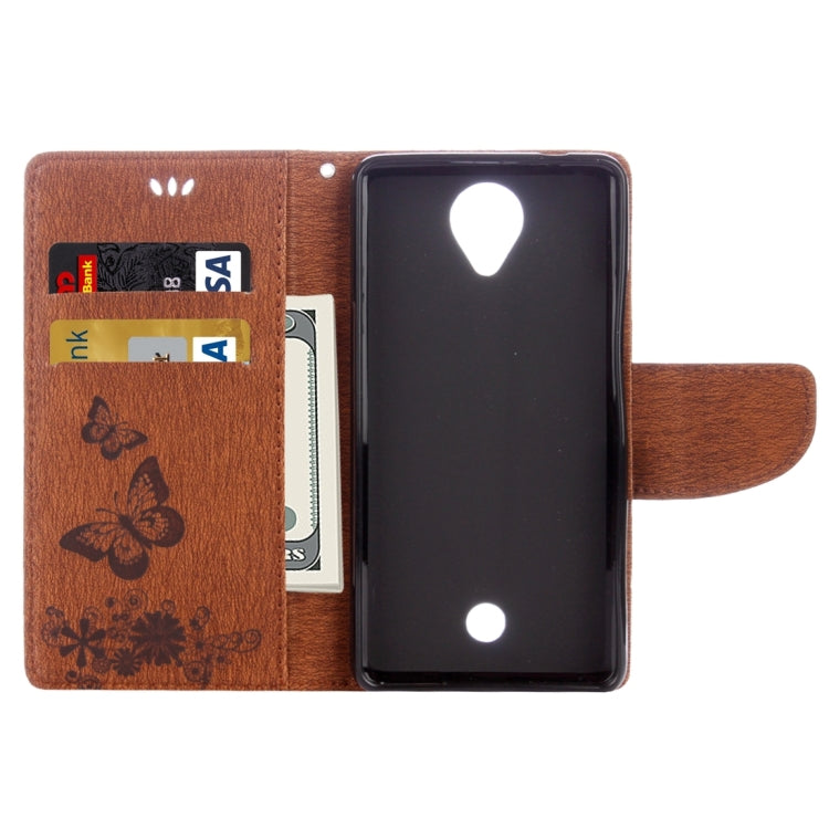 Butterflies Embossing Horizontal Flip Leather Case for Wiko U Feel, with Holder & Card Slots & Wallet & Lanyard