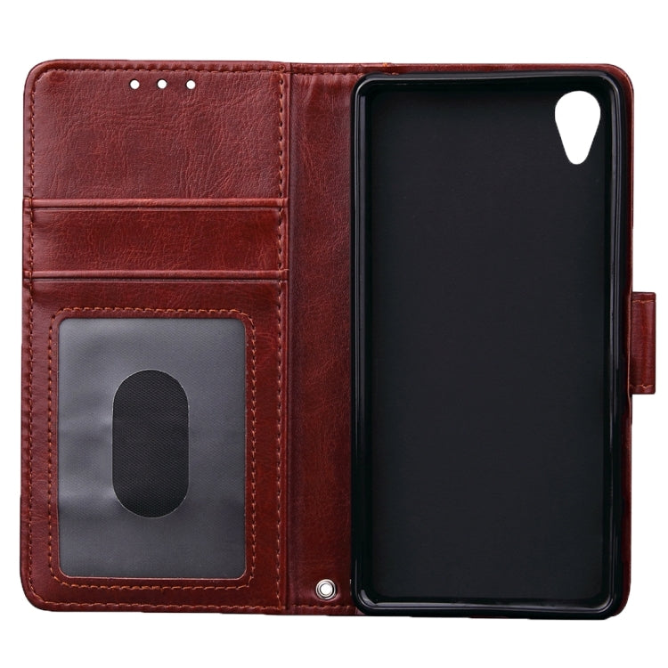 For Sony Xperia XA Crazy Horse Texture Horizontal Flip Leather Case with Photo Frame & Holder & Card Slots & Wallet & Lanyard(Brown)