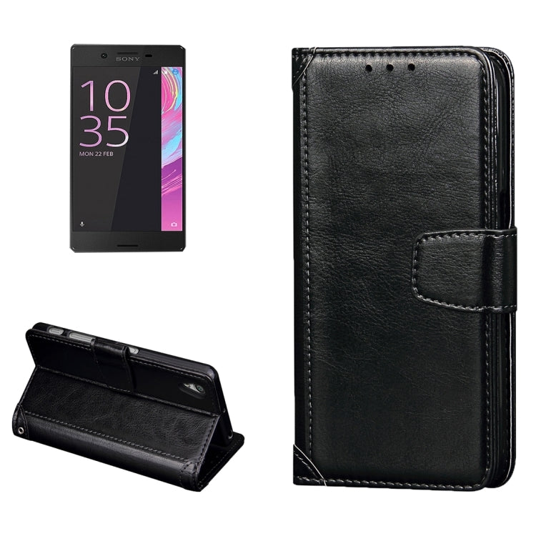 For Sony Xperia X Performance Crazy Horse Texture Horizontal Flip Leather Case with Photo Frame & Holder & Card Slots & Wallet & Lanyard