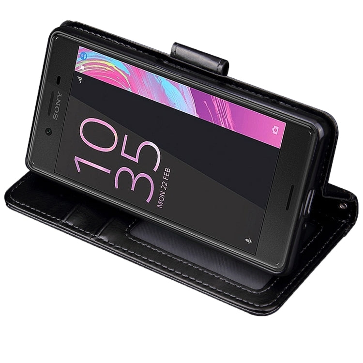 For Sony Xperia X Performance Crazy Horse Texture Horizontal Flip Leather Case with Photo Frame & Holder & Card Slots & Wallet & Lanyard