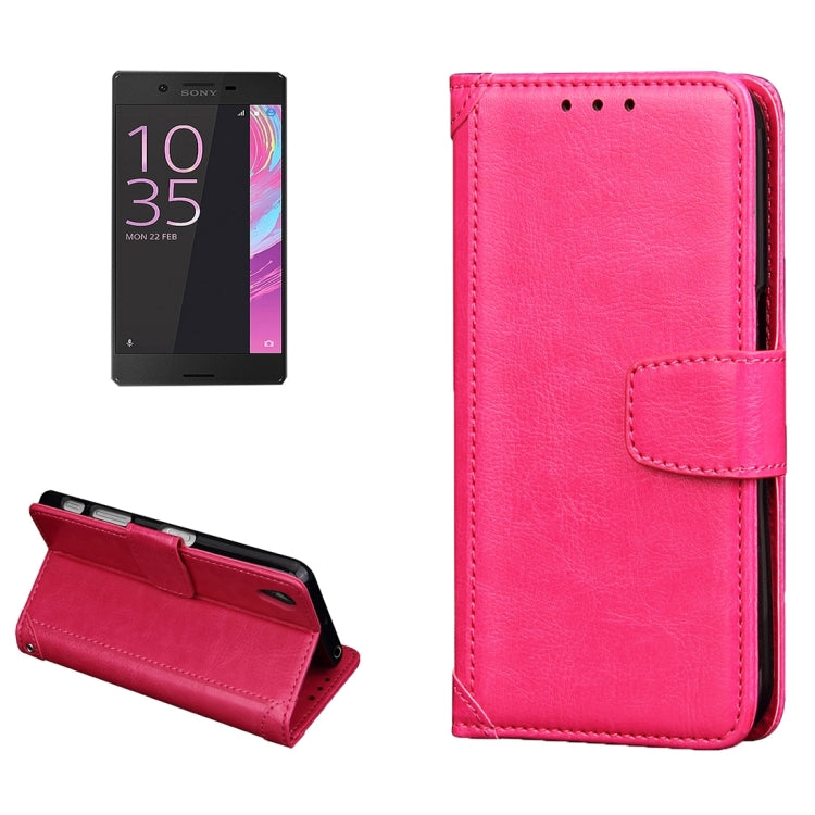 For Sony Xperia X Performance Crazy Horse Texture Horizontal Flip Leather Case with Photo Frame & Holder & Card Slots & Wallet & Lanyard