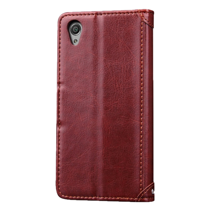 For Sony Xperia X Performance Crazy Horse Texture Horizontal Flip Leather Case with Photo Frame & Holder & Card Slots & Wallet & Lanyard