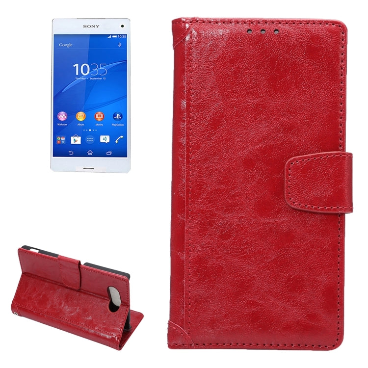 For Sony Xperia Z3 Compact / Z3 mini Oil Wax Crazy Horse Texture Horizontal Flip Leather Case with Photo Frame & Holder & Card Slots & Wallet & Lanyard