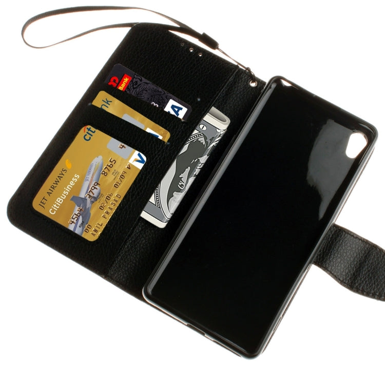 For Sony Xperia XA Litchi Texture Horizontal Flip PU Leather Case with Holder & Card Slots & Wallet & Photo Frame & Lanyard