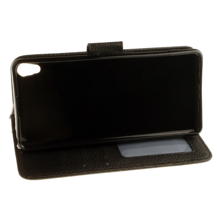 For Sony Xperia XA Litchi Texture Horizontal Flip PU Leather Case with Holder & Card Slots & Wallet & Photo Frame & Lanyard
