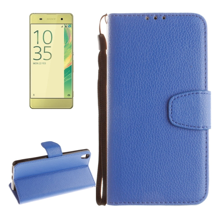 For Sony Xperia XA Litchi Texture Horizontal Flip PU Leather Case with Holder & Card Slots & Wallet & Photo Frame & Lanyard