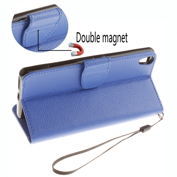 For Sony Xperia XA Litchi Texture Horizontal Flip PU Leather Case with Holder & Card Slots & Wallet & Photo Frame & Lanyard