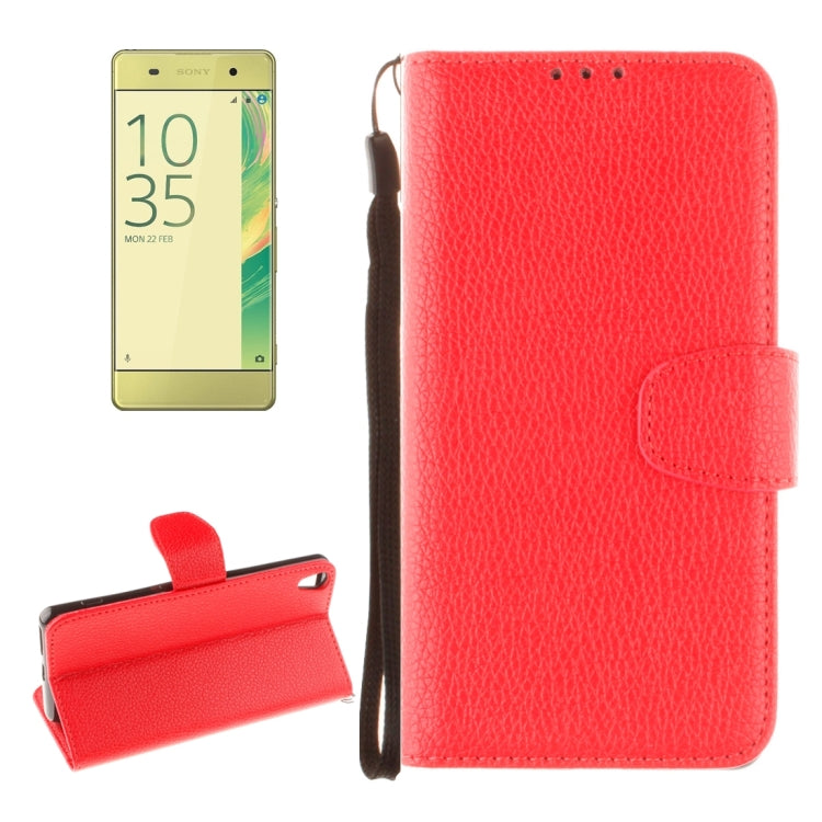 For Sony Xperia XA Litchi Texture Horizontal Flip PU Leather Case with Holder & Card Slots & Wallet & Photo Frame & Lanyard