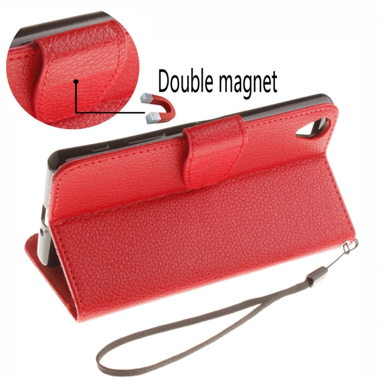 For Sony Xperia XA Litchi Texture Horizontal Flip PU Leather Case with Holder & Card Slots & Wallet & Photo Frame & Lanyard