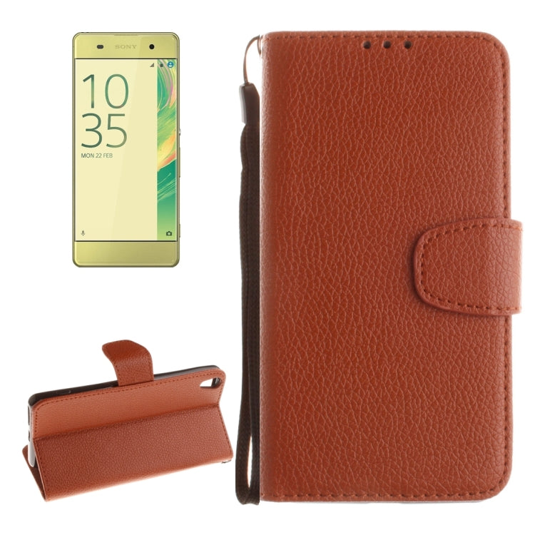 For Sony Xperia XA Litchi Texture Horizontal Flip PU Leather Case with Holder & Card Slots & Wallet & Photo Frame & Lanyard