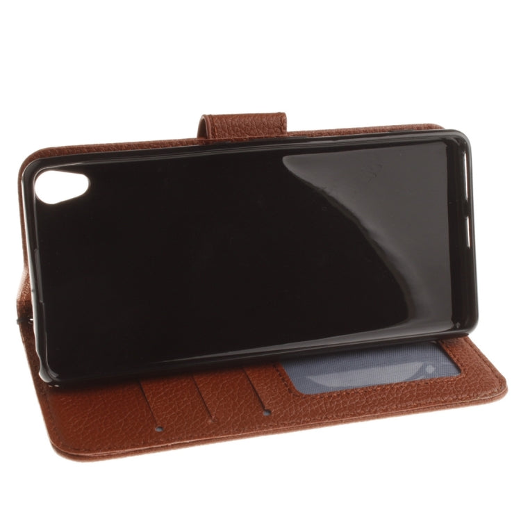 For Sony Xperia XA Litchi Texture Horizontal Flip PU Leather Case with Holder & Card Slots & Wallet & Photo Frame & Lanyard