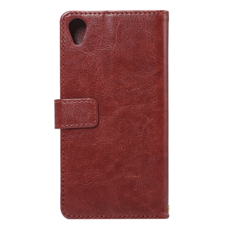 For Sony Xperia X Lambskin Texture Printing Horizontal Flip Leather Case with Holder & Card Slots