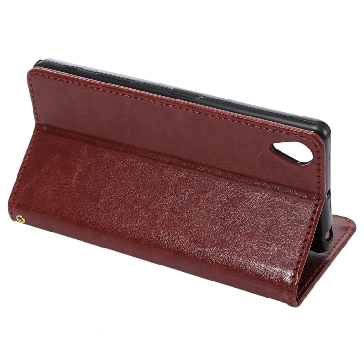 For Sony Xperia X Lambskin Texture Printing Horizontal Flip Leather Case with Holder & Card Slots