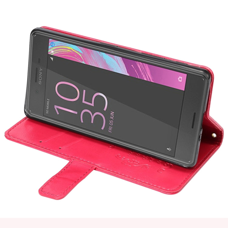 For Sony Xperia X Lambskin Texture Printing Horizontal Flip Leather Case with Holder & Card Slots