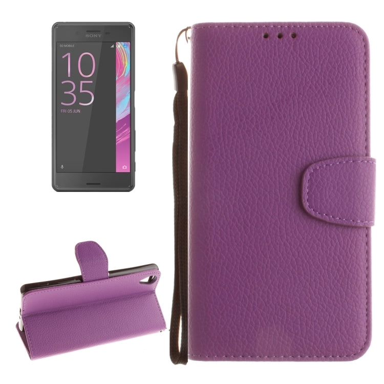 For Sony Xperia X Performance Litchi Texture Horizontal Flip PU Leather Case with Holder & Card Slots & Wallet & Photo Frame & Lanyard
