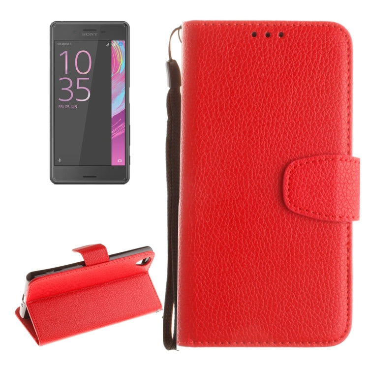 For Sony Xperia X Performance Litchi Texture Horizontal Flip PU Leather Case with Holder & Card Slots & Wallet & Photo Frame & Lanyard