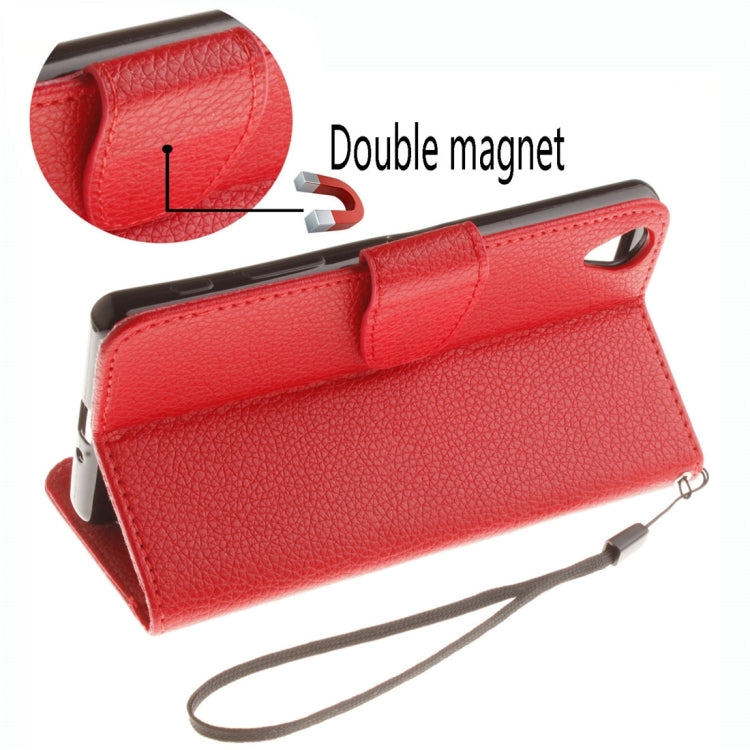 For Sony Xperia X Performance Litchi Texture Horizontal Flip PU Leather Case with Holder & Card Slots & Wallet & Photo Frame & Lanyard