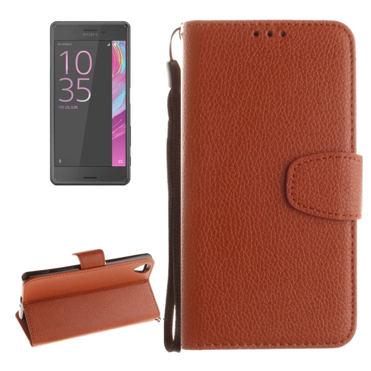 For Sony Xperia X Performance Litchi Texture Horizontal Flip PU Leather Case with Holder & Card Slots & Wallet & Photo Frame & Lanyard