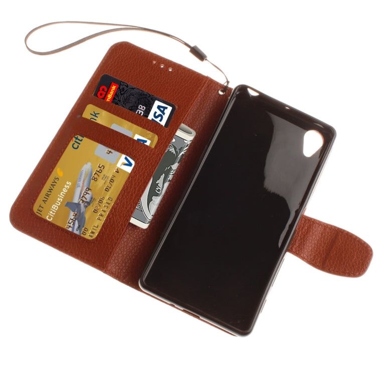 For Sony Xperia X Performance Litchi Texture Horizontal Flip PU Leather Case with Holder & Card Slots & Wallet & Photo Frame & Lanyard