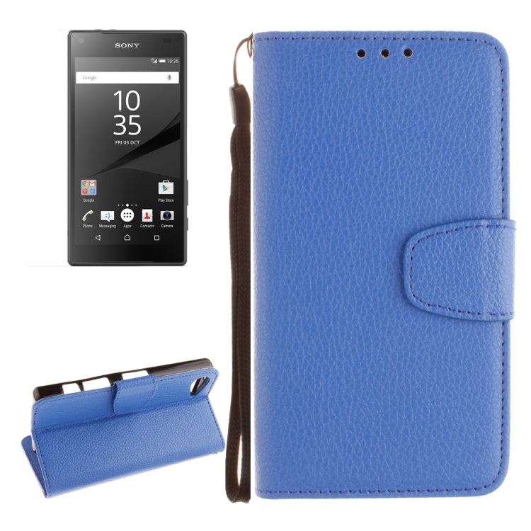 For Sony Xperia Z5 Compact / Z5 mini Litchi Texture Horizontal Flip PU Leather Case with Holder & Card Slots & Wallet & Photo Frame & Lanyard