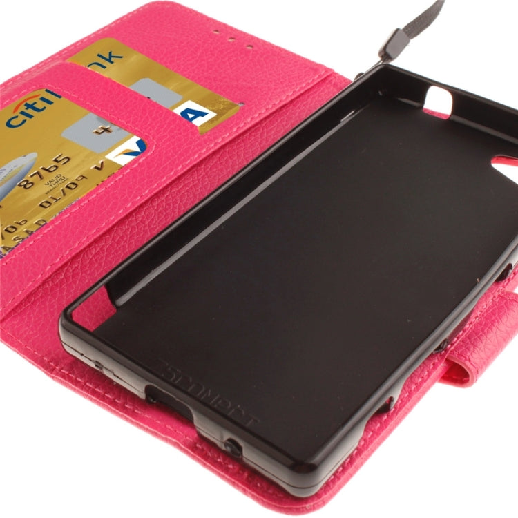 For Sony Xperia Z5 Compact / Z5 mini Litchi Texture Horizontal Flip PU Leather Case with Holder & Card Slots & Wallet & Photo Frame & Lanyard