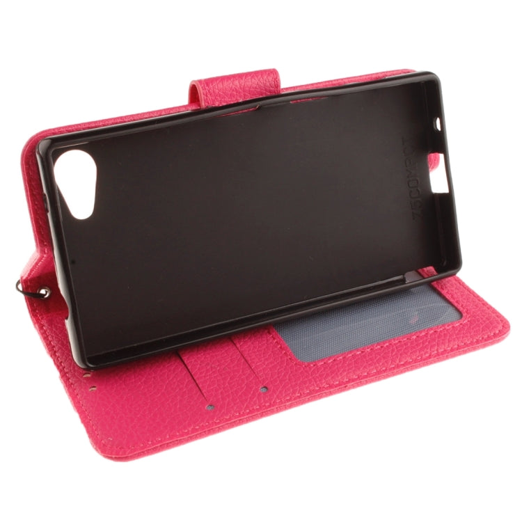 For Sony Xperia Z5 Compact / Z5 mini Litchi Texture Horizontal Flip PU Leather Case with Holder & Card Slots & Wallet & Photo Frame & Lanyard