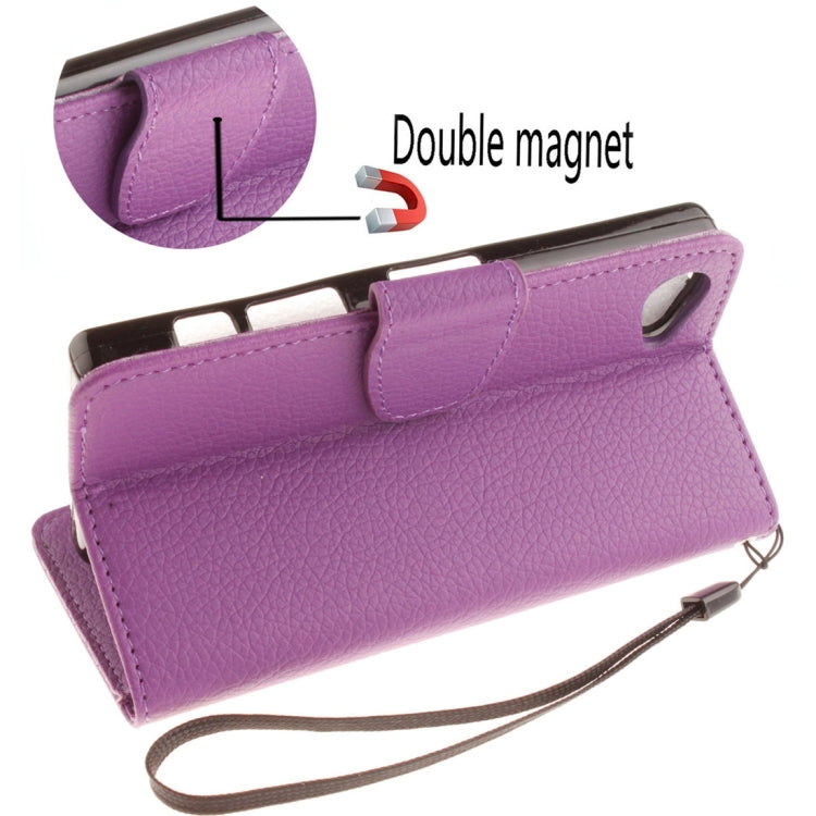 For Sony Xperia Z5 Compact / Z5 mini Litchi Texture Horizontal Flip PU Leather Case with Holder & Card Slots & Wallet & Photo Frame & Lanyard