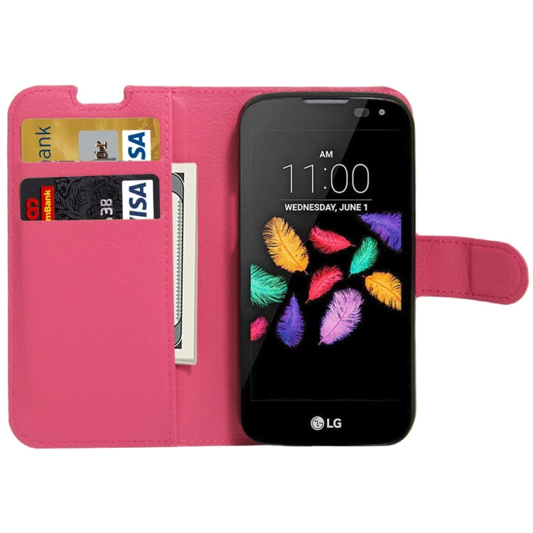 For LG K3 / LS450 Litchi Texture Horizontal Flip PU Leather Case with Holder & Card Slots & Wallet